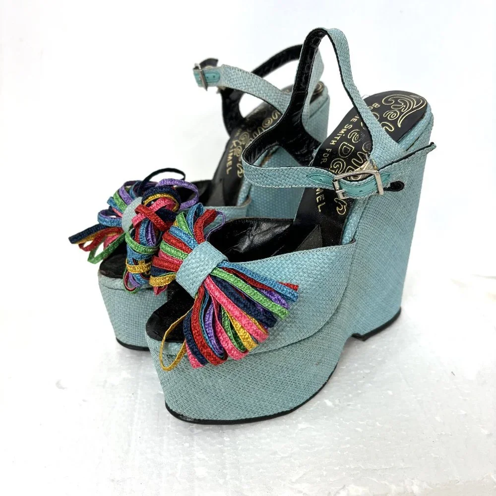 The Wonder Wedge Bonnie Smith for Kimel Platform Heels Vintage 1970s